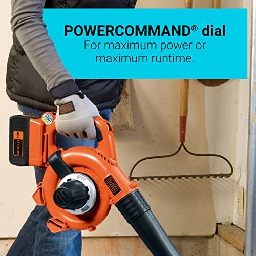  BLACK+DECKER 40V Cordless Leaf Blower Kit, 120 mph Air