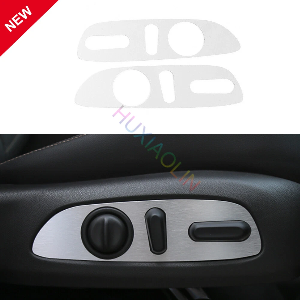 For Chevrolet Equinox 2018-21 Silver Car Steel Seat Adjustment Button Panel 2PCS