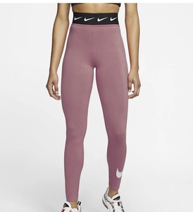 Nike Sportswear Club Leggings cintura alta longitud regular para mujer Rosa  Mediana | eBay