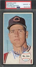 Max Alvis Gem Mint 10 PSA DNA Signed 1964 Topps Giants Autographed