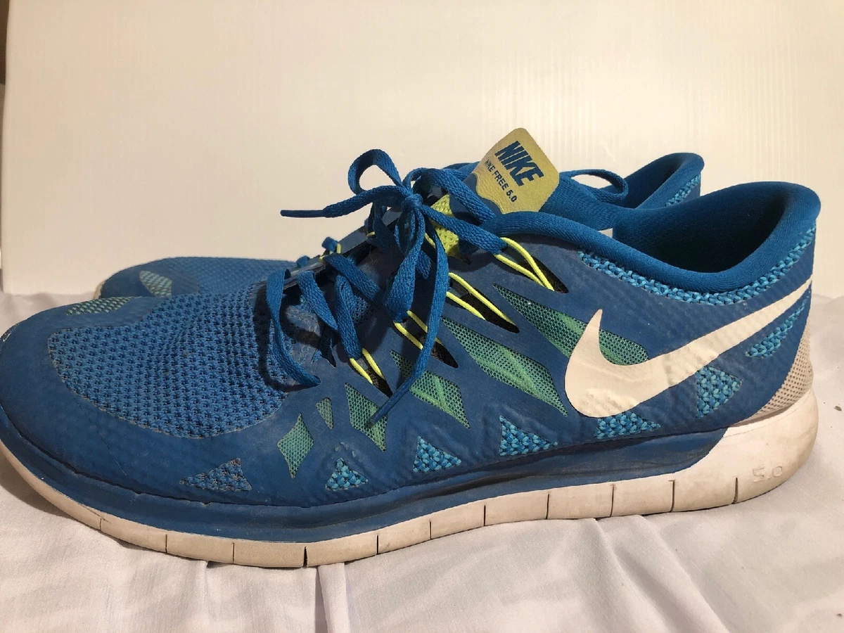 Nike Free 5.0 Men&#039;s Running Shoes Size 14 Blue/Green/White 642198-401 eBay