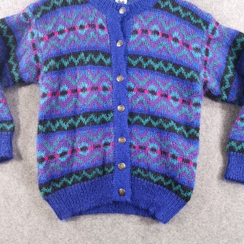 Isländisches Design Pullover Damen S / M Fuzzy Mohair Fair Isle Handstrick Nordic - Bild 2 von 11
