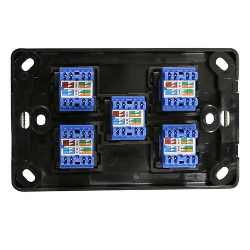 5 Gang Wall Plate Wallplate Clipsal Style RJ45 Cat 6 Data Network LAN - BLACK - Picture 3 of 4