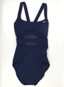 nike solid swimsuit in navy