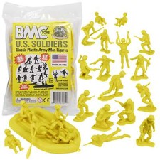 BMC Marx Recast WW2 US Marines Raft Paratrooper Figures Yellow Plastic Army Men