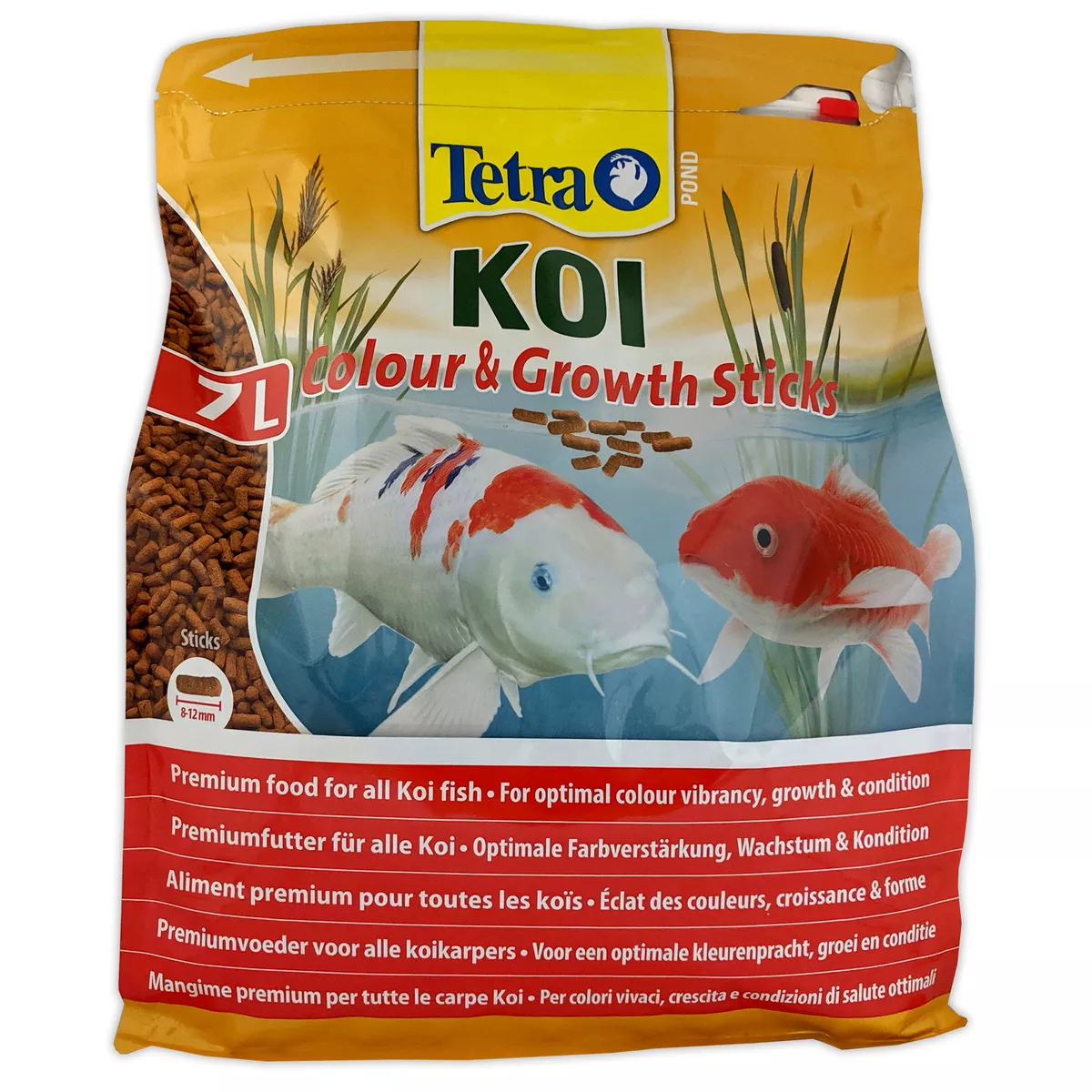 TETRA POND KOI GROWTH FISH FOOD STICKS 2200G/2.2KG 7L BAG COLOUR TETRAPOND