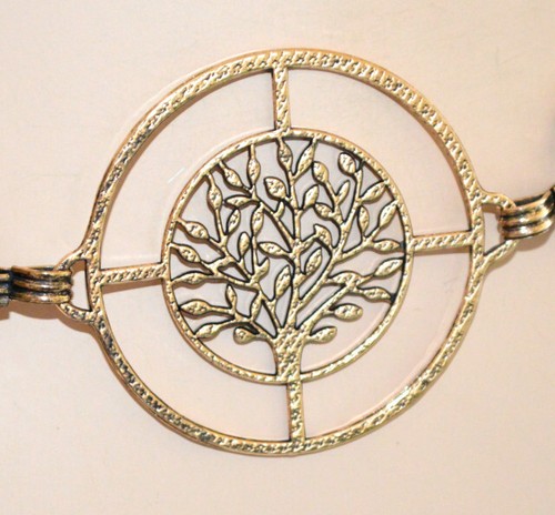 Damen Gürtel Kette Gold Gold Brüniert Kreise Ethno Baum Metall UG74 - Bild 2 von 3