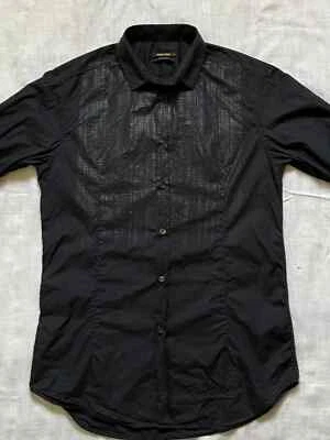 DIESEL black gold button down shirt size M [RARE] - Photo 1/4