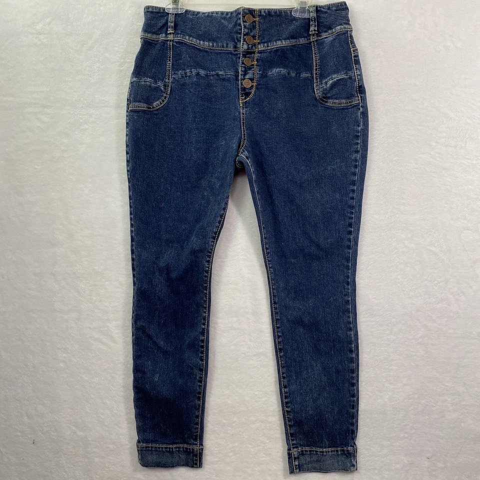 Pantalones de mezclilla para mujer Poetic Justice ajustados al tobillo talla 32 cintura 29 entrepierna Foto 2 de 4