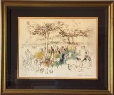 ORIGINAL LEROY NEIMAN VINTAGE MODERN ABSTRACT HORSE RACE DERBY SERIGRAPH SIGNED