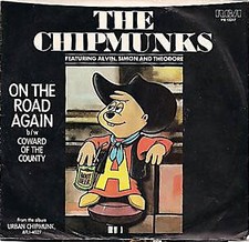 The Chipmunks On The Road Again b/w Coward of the County 45 RPM Picture Sleeve