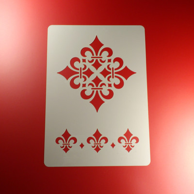 A4 Schablone Fleur de Lis Ornament Quadrat - BO442
