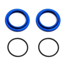 Team Associated 91304 12mm Big Bore Threaded Collar (Blue) (2)