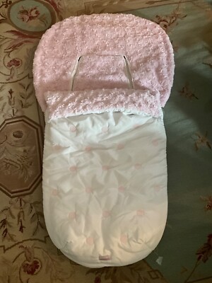 Spanish Uzturre Pink White Fleece Buggy Cosy Toes Footmuff New RRP  £146 UK