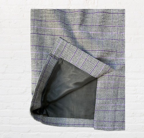 Vintage German Skirt Size 12 Wiggle Pencil Grey Check High Waist Bombshell Pinup - Picture 8 of 20
