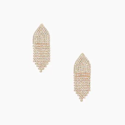 J Crew Waterfall Cascade Crystal Statement Earrings New