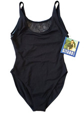 Vintage NOS Gitano Swimwear Sz 11/12 One Piece Black Bathing Suit Swimsuit