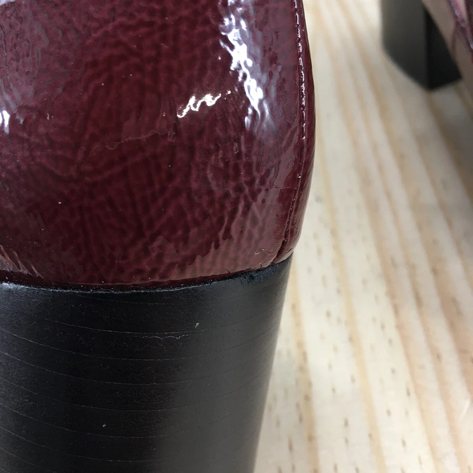 Marc Fisher Heels Womens 6M Phylicia Tassel Loafer Pumps Burgundy Patent Leather - Image 4 of 4