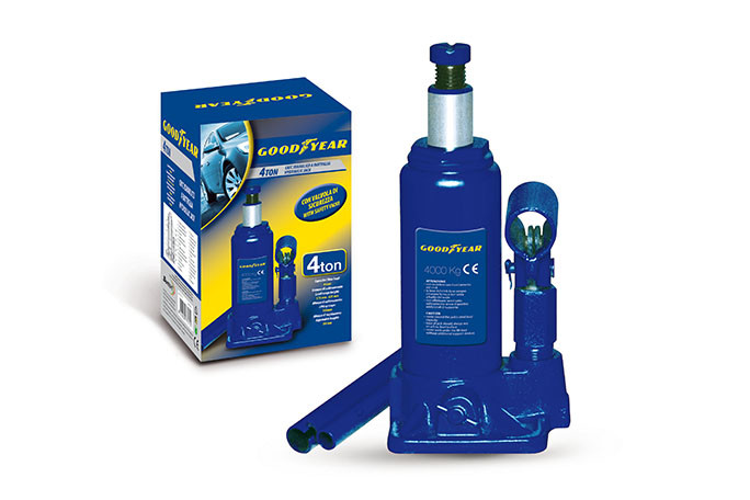 GOODYEAR Cric a Bottiglia Solleva fino a 4 Tonnellate 4000Kg TUV/GS