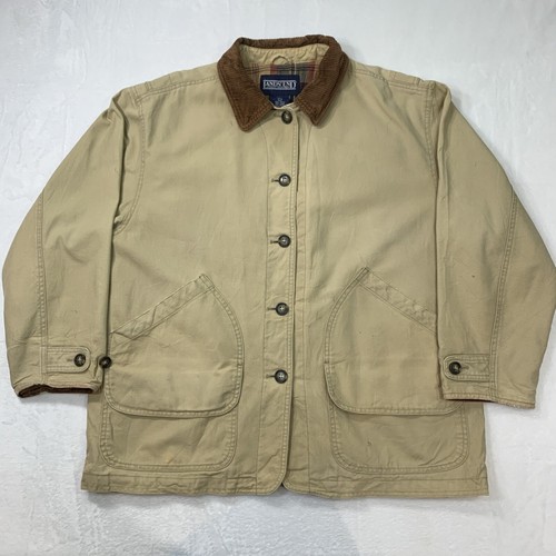 LANDS END Women’s Barn Coat L Petite Chore Jacket Hunting Flannel Lined Vintage