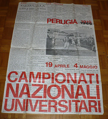 MANIFESTO PERUGIA 1910 1969 NATIONAL UNIVERSITY CHAMPIONSHIPS CONI CUSI 