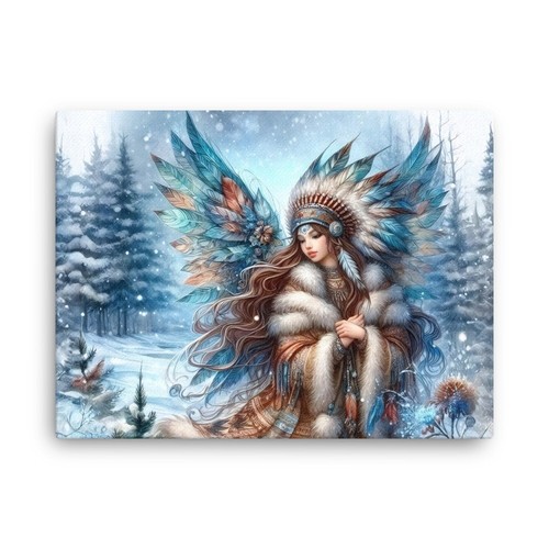 Native American Winter Fairy Art Print, Canvas, Framed Print, Fairy Wall Art - Picture 108 of 126