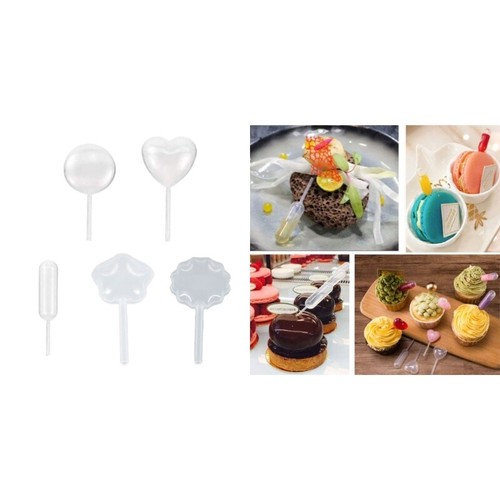 Lot De 50 Pipettes à Dessert 4ml Transparentes Forme étoile - Pour Cupcakes Et Pâtisserie
