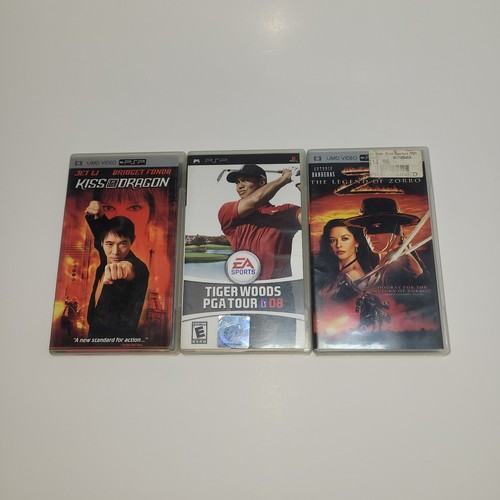 Sony PSP UMD Movie & Game Lot Bundle Tiger Woods PGA Tour 08