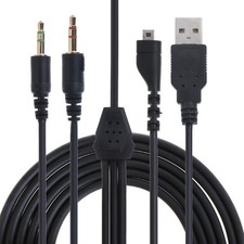 USB Headphones RGB PC USB 3.5mm Mic Cable for Arctis 3 5 7 Pro