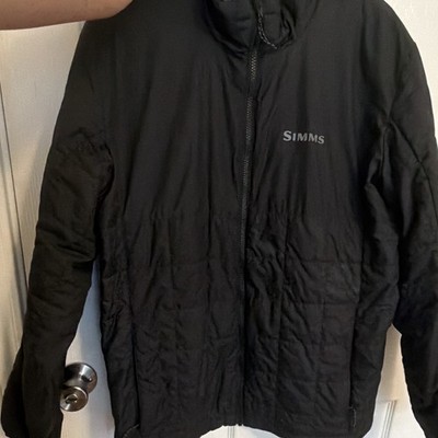 Simms Fall Run Collared Jacket Men's Black Medium Fishing Full Zip Polyester