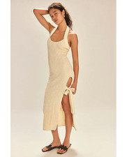Free People Sea Foam Halter Midi Dress , Sweetish Lemon - SMALL - BNWT - RRP $98