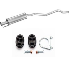 Mitteltopf Auspuff für Opel Astra F Caravan 1.4-2.0 Kombi + ANBAUSATZ