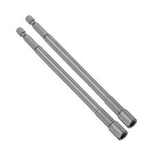 1/4" Magnetic Nut Driver Bit 1/4" Quick-Change Hex Shank 6" SAE 2Pcs