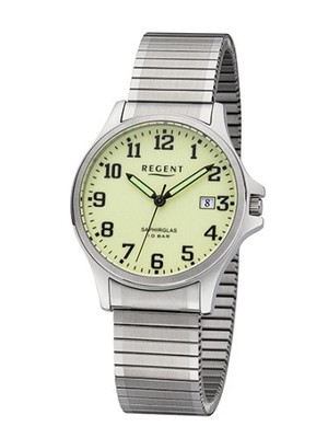 REGENT F-1348 Herrenuhr Saphir 36 mm Leuchtzifferblatt 10 BAR