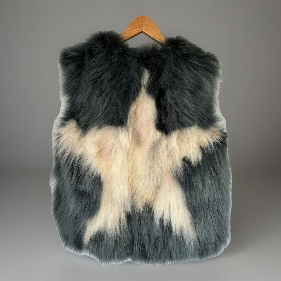 Jetset Pelzweste Echtpelz Jeansblau Luxus Designer Weste Gr. 3 - Bild 2 von 4