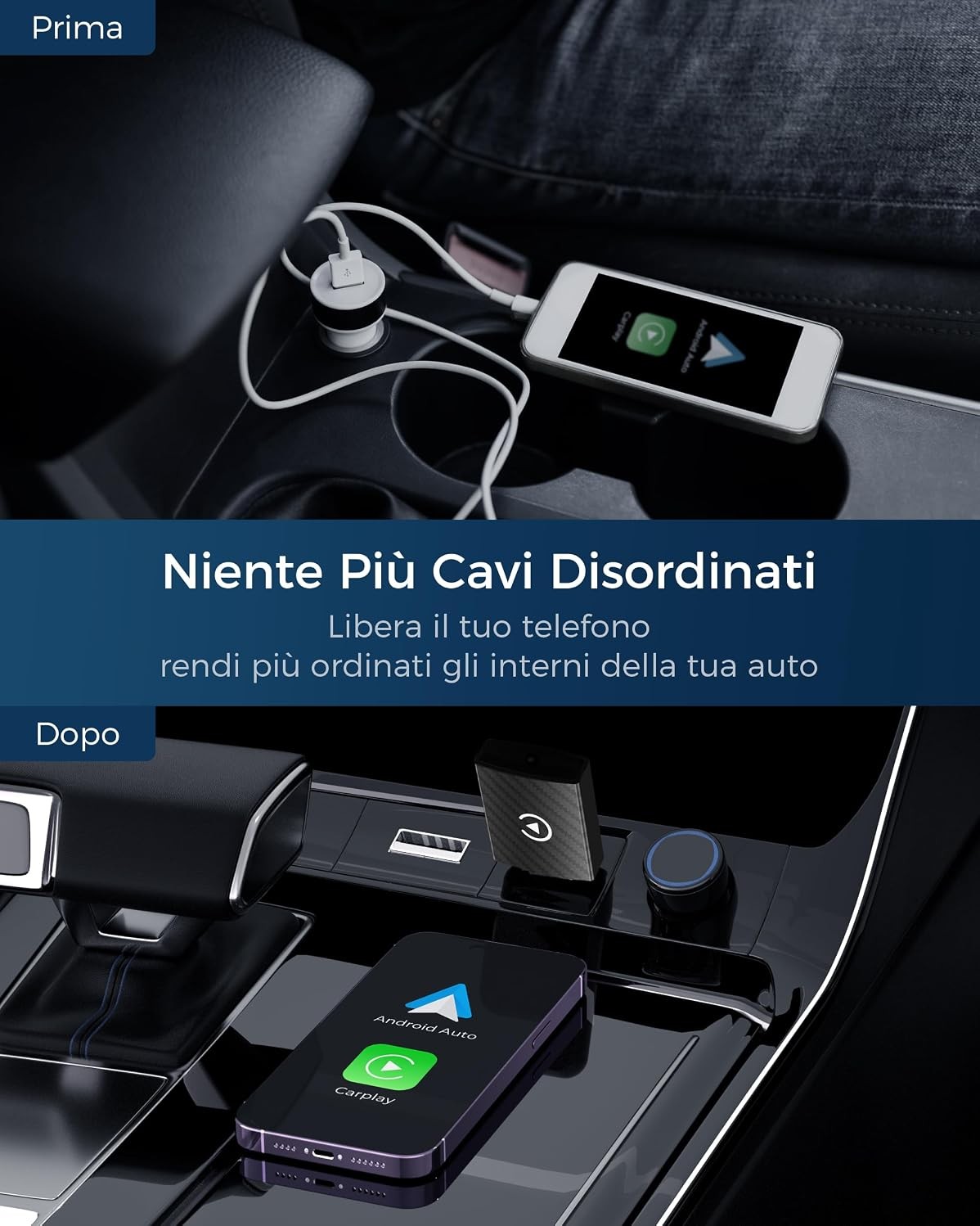 Adattatore CarPlay Wireless e Android Auto Wireless, Navigatore GPS Auto - Miniatura 21