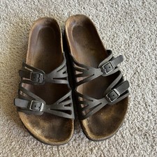 Birkenstock Granada Sandals Black Women  s Size EU 40 US 9 Shoes Leather