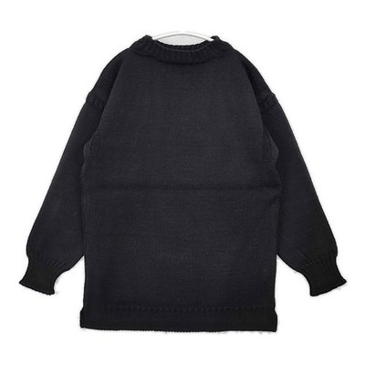 Guernsey Woollens Gandhi sweater made in England, wool knit black 
