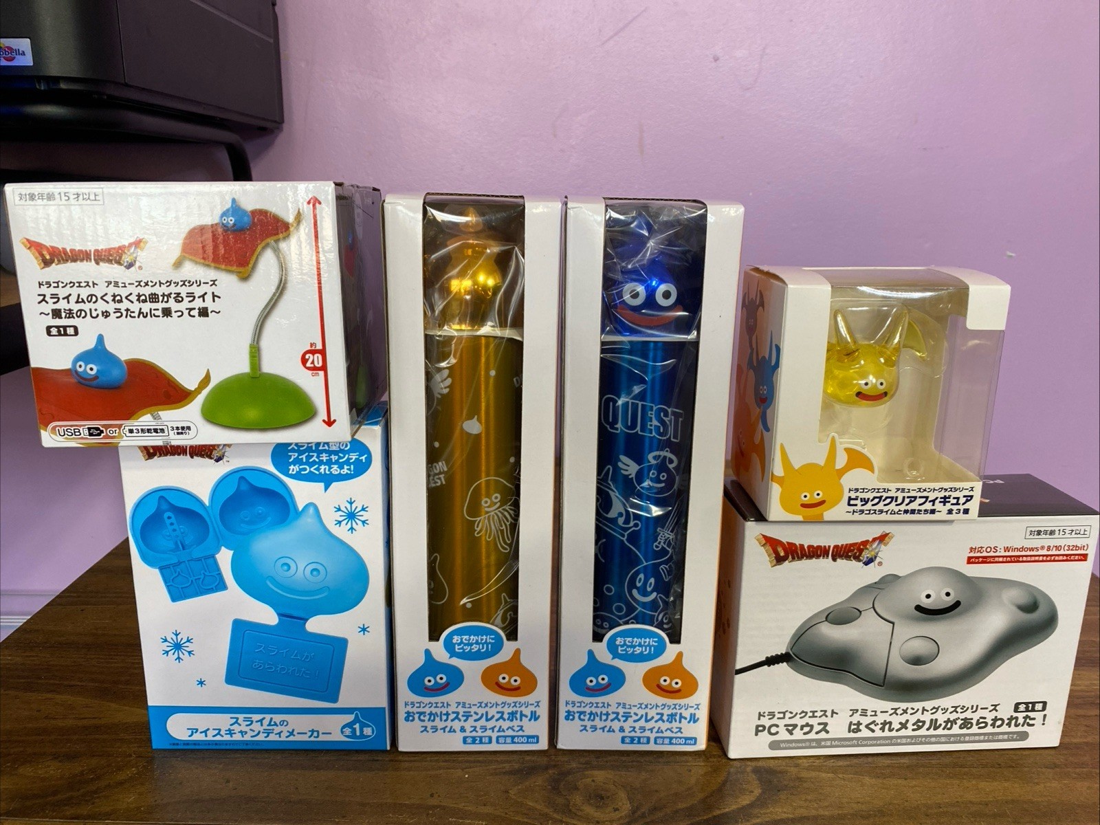 US Seller | Dragon Quest AM Goods Slime Lot  Steel Bottles, Mouse, Lamp, Etc.