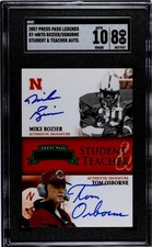 Tom Osborne & Mike Rozier 2007 Press Pass Legends Auto SGC 8 Auto 10