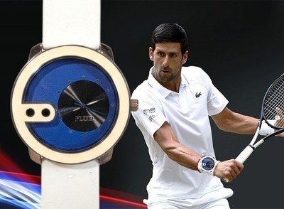 FLUD 50MM SPORT, FASHION MEN'S WATCH, WHITE /BLUE RUBBER STRAP, NEW  