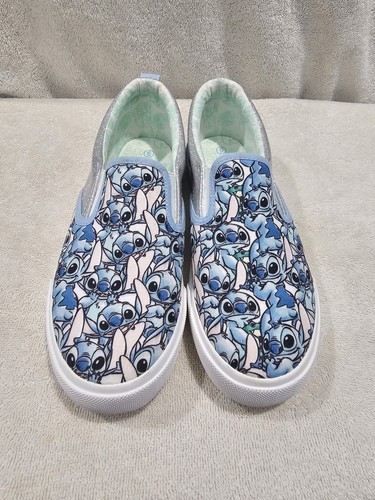 Disney X Ground Up Stitch Patterned Slip-On Shoes Size 6Y, Only Worn A Few Times - Picture 1 of 6