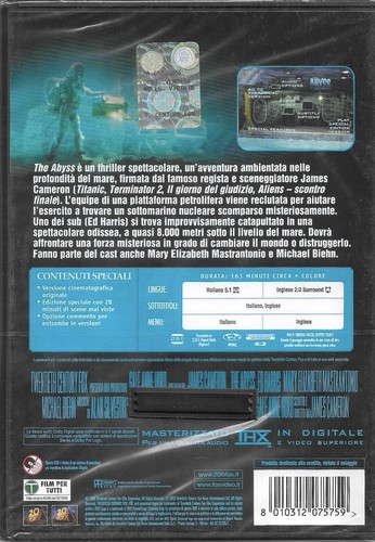 THE ABYSS • James Cameron • DVD • Disco Singolo • ITA • Nuovo / Sigillato • - Foto 3 di 3