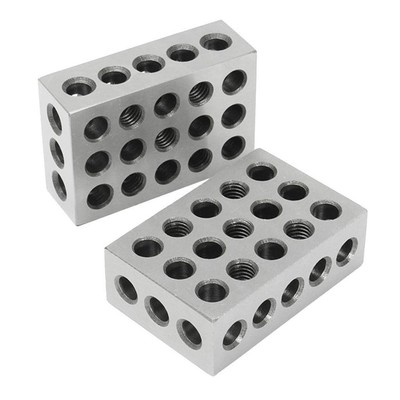 Paar 1-2-3 Block Set 0,0001 ''Precision Matched Mill Machinist 23 Löcher 123