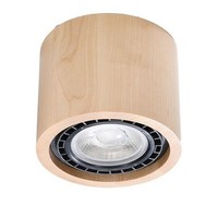 Spot Deckenleuchte Holz Klein Ø 14 Cm H: 10 Cm GU10 Deckenlampe Flur Wohnzimmer