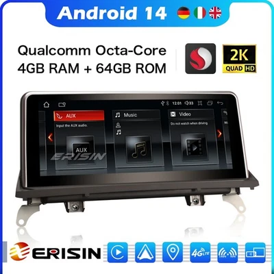 10.25" Android 14 64GB Navi IPS SWC DSP Autoradio CarPlay BMW X5 E70 X6 E71 CIC - Bild 1 von 4