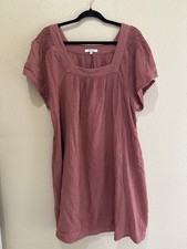 Madewell Lightspun Butterfly Square-Neck Mini Dress in Rosy Mauve Size XL