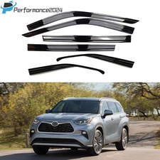 For Toyota Highlander 2020-2024 Black Window Visor Vent Shades Sun Rain Guard