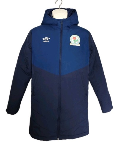 Blackburn Rovers Umbro Mens Size Medium Blue Padded Puffer Bench Jacket Coat