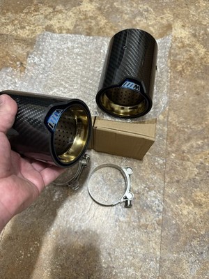 BMW Carbon Fiber Single Exhaust Tips 3  Inlet To 3.6  Outlet M Performance,2 Pcs